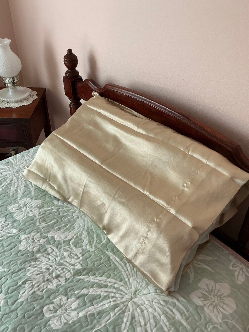 NEW Great Bay Home Standard Gold Satin Pillowcase